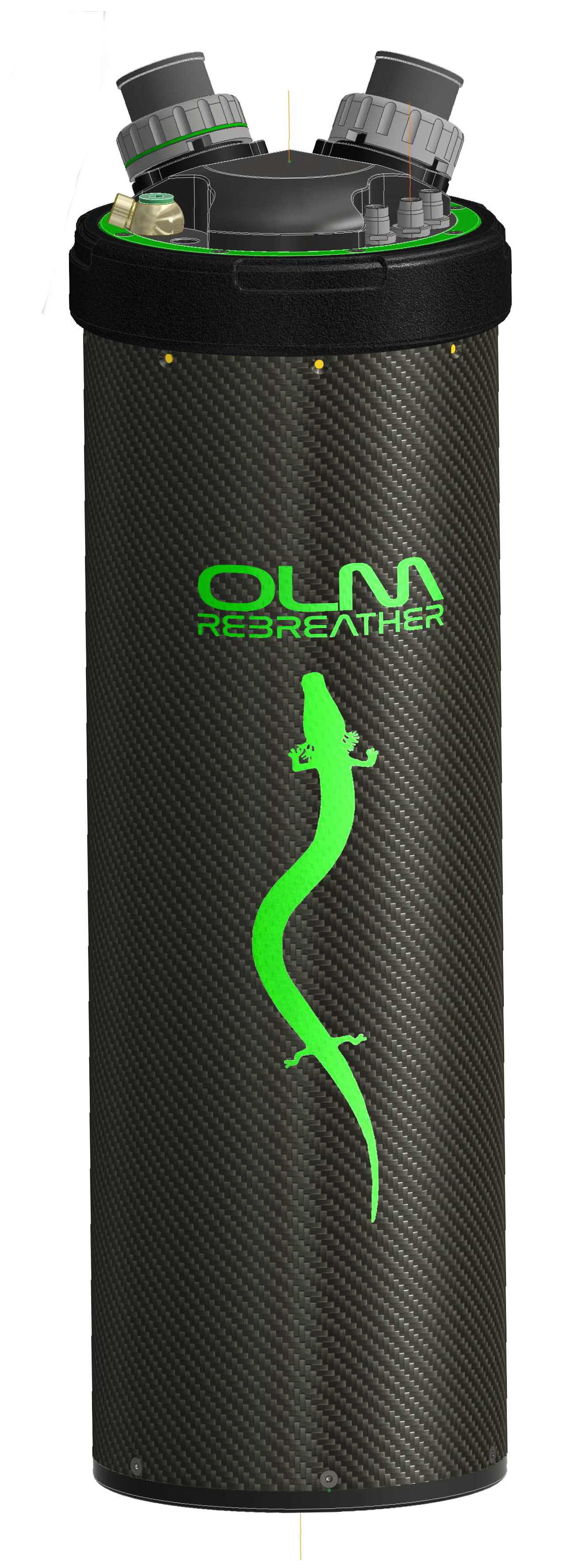 Olm Rebreather — Vue frontale